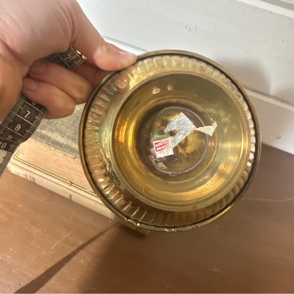 Vintage Brass Decorative Bowl Bucket with Handle - Picture 6 of 8